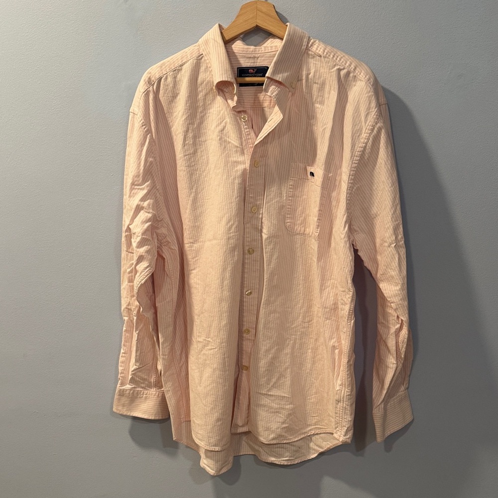 Vineyard Vines Men's Pink Striped Shirt
